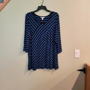 Black and Blue Striped Tunic